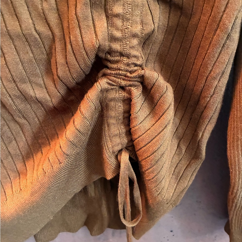 Hem & Thread Tan Ribbed Knit Sweater - Picture 3 of 5